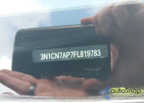 2015 Nissan Versa 1.6 S z USA, uszkodzony, nr VIN 3N1CN7AP7FL819783